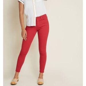 NWOT ModCloth Red High Waist Skinny Jeans M